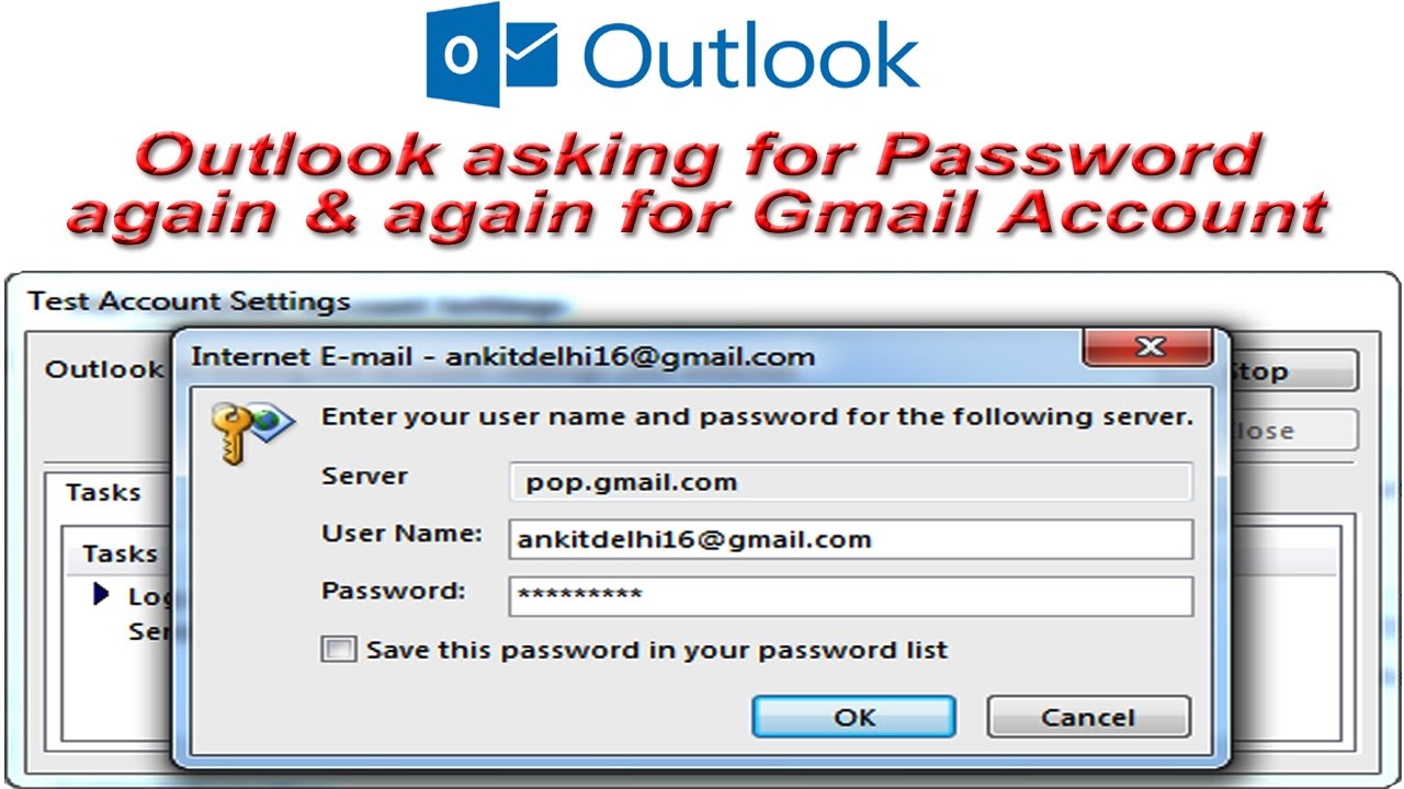 outlook keeps asking for password mac gmail